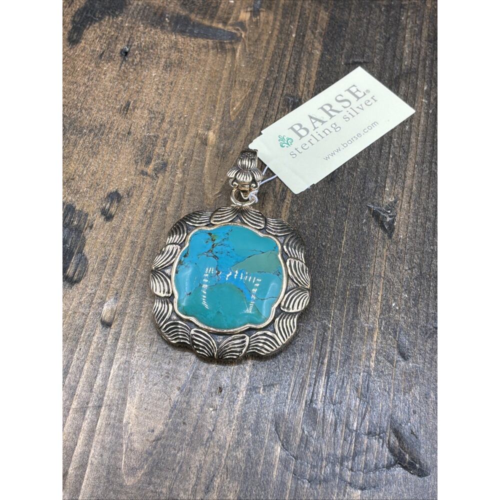Barse Fritillary Enhancer Necklace- Turquoise- Leather- Bronze- NWT - Picture 3 of 7